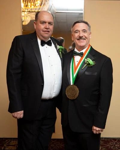 Mike Cosgrove (right), Past President, Friendly Sons of St. Patrick